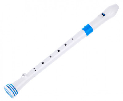 NUVO Recorder (White/Blue) блокфлейта сопрано барочная, строй С (До) + кейс и таблица аппликатуры