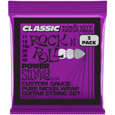 ERNIE BALL 3250 Pure Classic RnR Slinky Power 3 Pack 11-48 - Струны для электрогитары