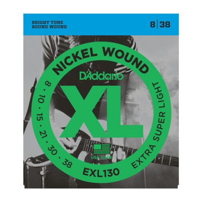 Струны для электрогитары D'ADDARIO EXL130 Extra Super Light, никель, 8-38