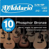 D'ADDARIO EJ16-10P Light 12-53 10 комплектов струны для акустической гитары