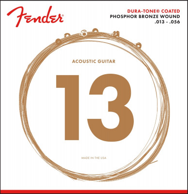 FENDER 860M PHOSPHOR BRONZE COATED 13-56 Струны для акустической гитары 13-56, фосфорная бронза с покрытием