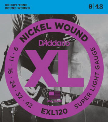 D'ADDARIO EXL120 Super Light 9-42 струны для электрогитары