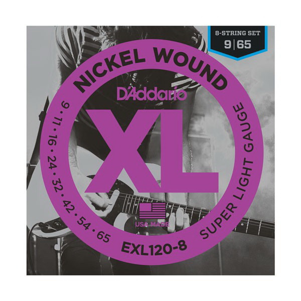 D'ADDARIO EXL120-8, Super Light, 9-65-струны для 8-струнной электрогитары