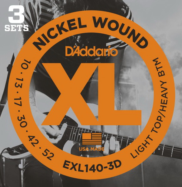 D'ADDARIO EXL140-3D Light Top/Heavy Bottom 10-52 3 комплекта струны для электрогитары