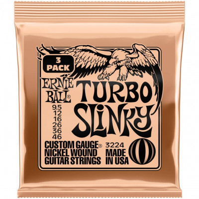 Струны для электрогитары ERNIE BALL 3224 Nickel Slinky Turbo 3 Pack 9.5-46