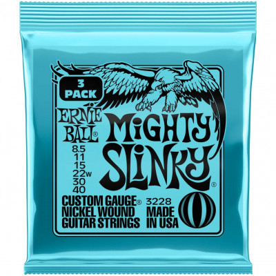 Струны для электрогитары ERNIE BALL 3228 Nickel Slinky Mighty 3 Pack 8.5-40