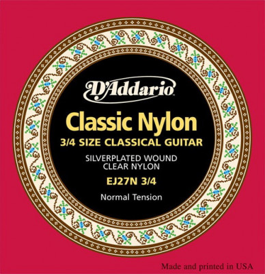 D'ADDARIO EJ27N 3/4 Normal 29-45-струны для 3/4 классической гитары