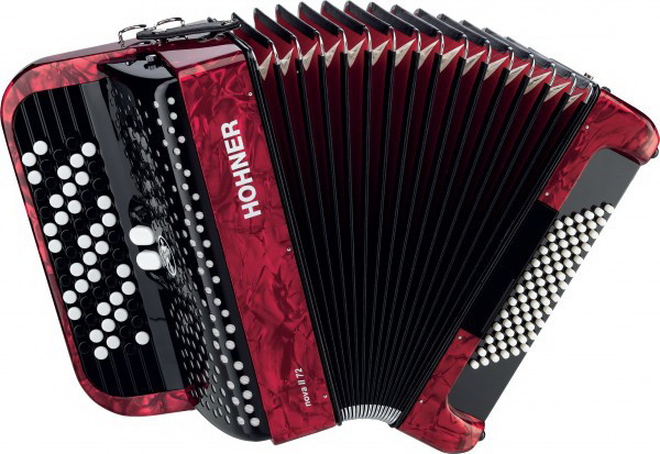 Кнопочный аккордеон HOHNER Nova II 72 (A1563) 3/4 Red гриф B