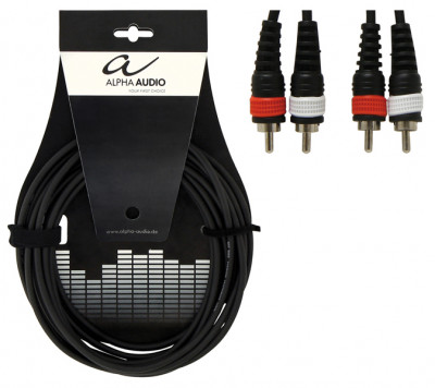 Аудиокабель 2 RCA Х 2 RCA  ALPHA AUDIO Basic Line (тюльпан), 1.5 м