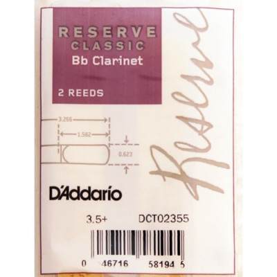 RICO DCT02355 Reserve Classic трости для кларнета Bb №3.5+ 2 шт