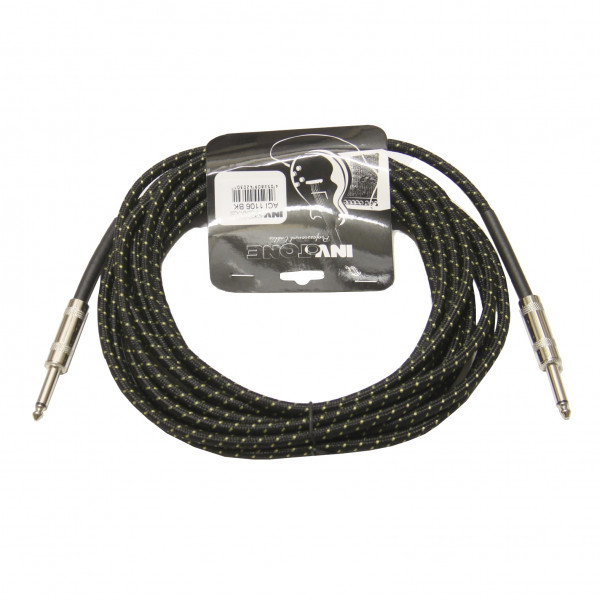 Invotone ACI1106/BK - инструментальный кабель, 6.3 mono Jack-6.3 mono Jack, тряп. изол, дл. 6 м (черный)