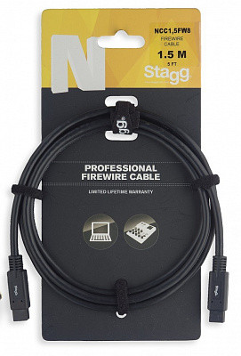 STAGG NCC1,5FW8 - FireWire кабель 8-pin to 6-pin - совместимый с FireWire 400 , FireWire 800 1,5 м