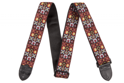 FENDER 2' FESTIVAL HOOTENANNY STRAP RED ремень для гитары, рисунок красно-черный