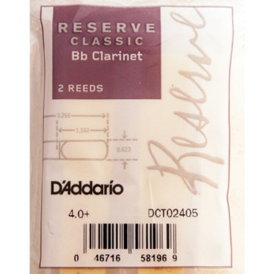RICO DCT02405 Reserve Classic трости для кларнета Bb №4+, 2 шт