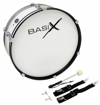 BASIX Junior Bass Drum 22х7" бас-барабан маршевый с ремнем и колотушкой