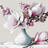 Картина по номерам 40х50 БУКЕТ С МАГНОЛИЕЙ (24 цвета)
