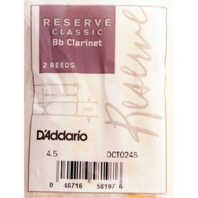 RICO DCT0245 Reserve Classic трости для кларнета Bb №4.5, 2 шт