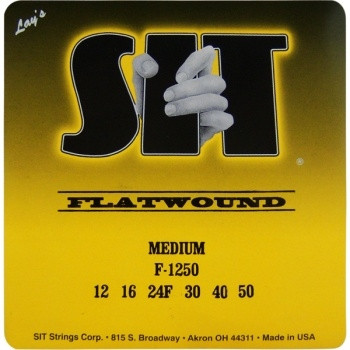 SIT F1250 FLATWOUND Medium струны для электрогитары (12-16-24f -30-40-50) среднего натяжения