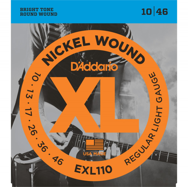 Струны для электрогитары D'ADDARIO EXL110 Regular Light, никель, 10-46