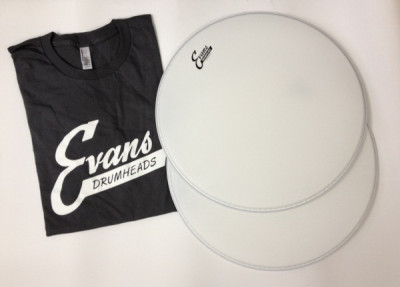 Винтажный набор 2 пластика+футболка (старый лого EVANS) EVANS EPP-2B14G1-V