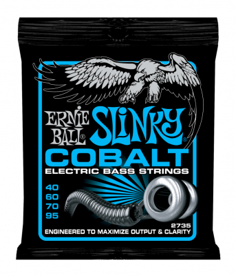 Ernie Ball 2735 Cobalt Bass Extra Slinky (40-60-70-95) для бас-гитары