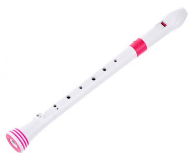 NUVO Recorder (White/Pink) блокфлейта сопрано немецкая, строй С (До) + кейс и таблица аппликатуры