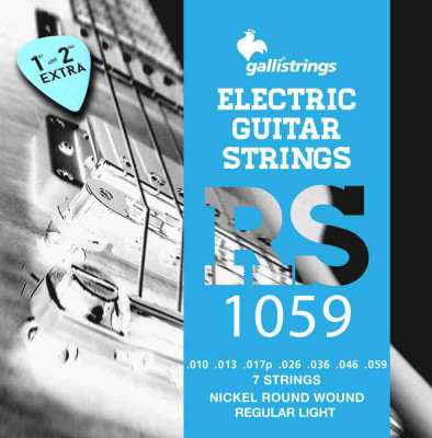 Комплект струн для 7-стр. электрогитары GALLI STRINGS RS1059, Regular light, 010-059