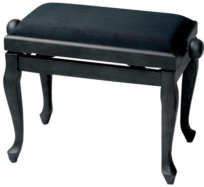 Банкетка для пианино GEWA Deluxe Classic Black matt Black cover черная матовая с черным сиденьем