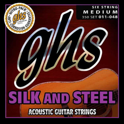Набор струн для акустической гитары GHS 350 SILK&STEEL 11-48