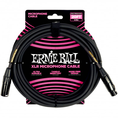 Кабель микрофонный ERNIE BALL 6388 разъем XLR - XLR, 6 м чёрного цвета