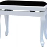 Банкетка для пианино GEWA Deluxe Classic White high gloss Black cover белая глянцевая с черным сиденьем