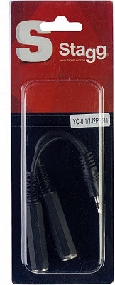 STAGG YC-0,1/1J2PFSH - переходник, 1mini stereo Jack (папа) - 2x Jack (мама)