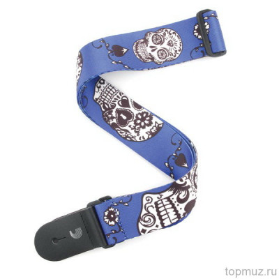 Ремень для гитары Planet Waves P20W1415 ткань "Sugar Skulls" синий