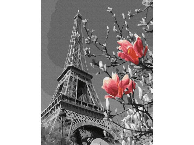 Картина по номерам с цв. схемой на холсте 30х40 ВЕСНА В ПАРИЖЕ (21 цвет)