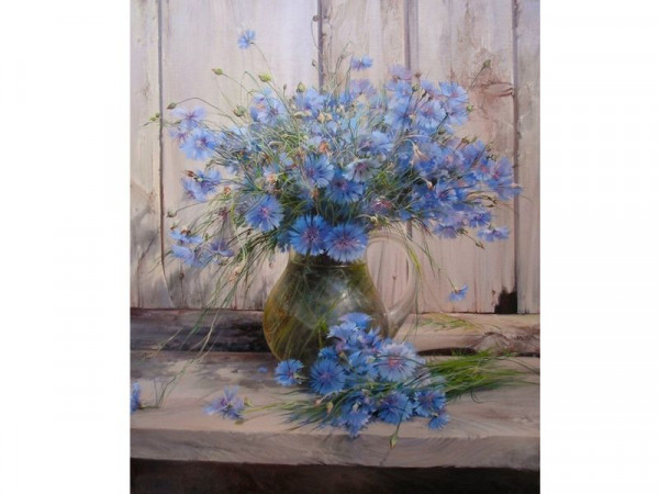 Картина по номерам 40х50 Васильки (28 цветов)