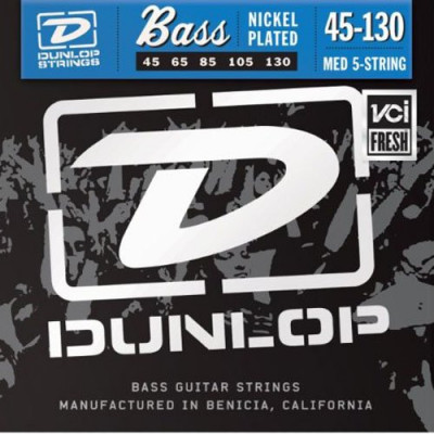 DUNLOP DBN Nickel Wound Bass Medium 5-130 Tapered 45-130T струны для 5-струнной бас-гитары