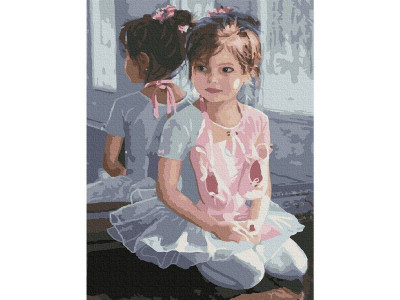 Картина по номерам с цв. схемой на холсте 30х40 МАЛЕНЬКАЯ БАЛЕРИНКА (19 цветов)