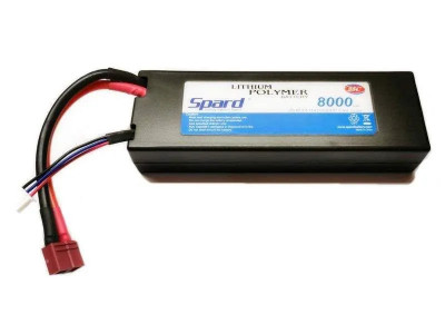 Аккумулятор Li-Po Spard 8000mAh, 7,4V, 25C, T-plug для Remo Hobby и Himoto 1/10, 1/8