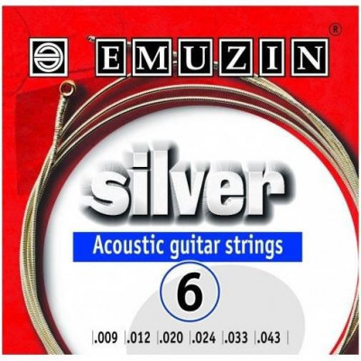 Комплект струн для акустической гитары EMUZIN 6А202 SILVER