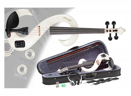 STAGG EVN 4/4 WH электроскрипка полный комплект + чехол