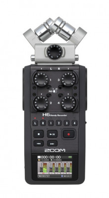 Zoom H6 ручной рекордер-портастудия. Каналы - 4/Сменные микрофоны/Цветной дисплей