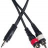 ROCKDALE XC-001-1M готовый компонентный кабель, разъёмы stereo mini jack папа (3,5) x 2 RCA, д 1 м, чёрный