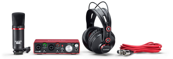 FOCUSRITE Scarlett 2i2 Studio 2nd Gen студийный комплект (Scarlett 2i2 2nd Gen, наушники, микрофон, ПО, микрофонный кабель).