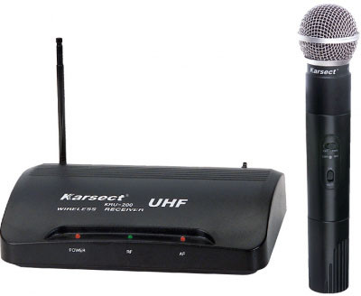 KARSECT KRU-200/KST-3U UHF/1 вокальная радиосистема (1 ручной микрофон, 1 антенна, кейс)