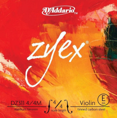 Струна E (МИ) для скрипки 4/4 D'Addario DZ311 4/4M Zyex одиночная