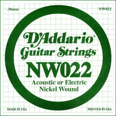 D'ADDARIO NW022 одиночная струна для акустической и электрогитары