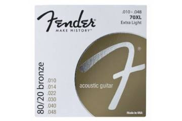FENDER STRINGS NEW ACOUSTIC 70XL 80/20 BRNZ BALL END 10-48, струны для акустической гитары, бронза