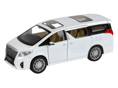 Машина "АВТОПАНОРАМА" Toyota Alphard, белый, 1/29, свет, звук, инерция, в/к 20*10*11 см