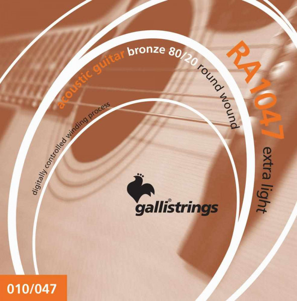 Комплект струн для акустической гитары GALLI STRINGS RA1047, 10-47