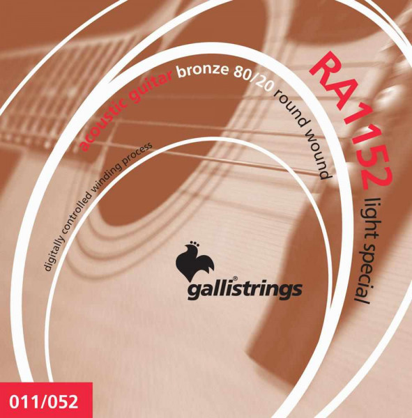 Комплект струн для акустической гитары GALLI STRINGS RA1152 light Special, 11-52